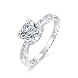 Ladies Ring Classic Design Factory Sale 925 Sterling Silver 0.5 Carat Moissanite Jewellery