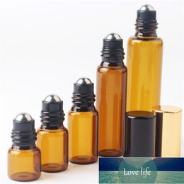 1ML 2ML 3ML 5ML 10ML Amber Roll On Roller Bottle For Essential Oils Refillable Perfume Bottle Deodorant Containers