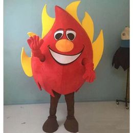 2022 Professional Red Big Fire Mascot Costume Halloween Christmas Fancy Party Dress Advertising Leaflets Clothings Carnival Unisex Adults Outfit