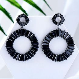 Dangle & Chandelier GODKI Elegant Round Geometric Lady Office Earrings For Women Wedding Party Dubai Jewellery Aretes De Mujer Modernos