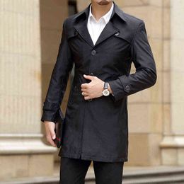 Thoshine Brand Spring Autumn Men Long Trench Coats Superior Quality Buttons Man Fashion Outfit Jackets Smart Casual Plus Size L220725