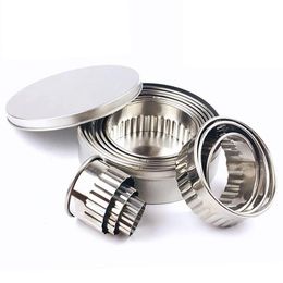 Baking Moulds Stainless Steel Fluted Edge Round Cookie Biscuit Cutter Set 12 Pieces Graduated Ring SizesBaking