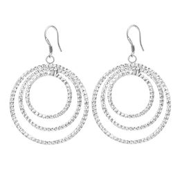 Dangle & Chandelier Wholesale Fashion 925 Stamp Silver Earrings Elegant Cute Hook Women Charms Wedding Classic Jewelry Round Lovly Gift