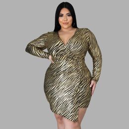 Plus Size Dresses Clothing 6XL Party Mini Striped Elegant Vintage Dress Irregular Hem Bodycon Wholesale DropPlus