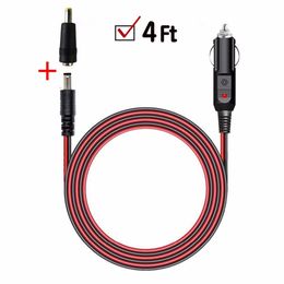 Car Cigarette Lighter charger Male Plug 4FT Cable to DC 5.5mm x 2.1mm / 4.0mm x1.7mm Connector, 2 Plugs Suitable