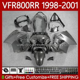 OEM Bodys For HONDA VFR 800RR 800 CC RR Interceptor New Grey 1998-2001 128No.163 VFR-800 VFR800 RR VFR800RR 98 99 00 01 800CC VFR800R 1998 1999 2000 2001 Fairing Kit