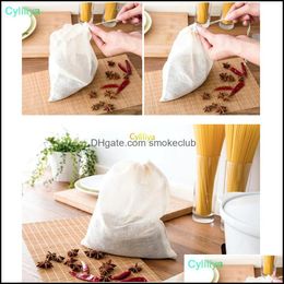 New Cotton Muslin Dstring Strainer Tea Spice Fruit Juice Food Separate Philtre Bag For Drinking Tools Liquid Drop Delivery 2021 Syrup Poure