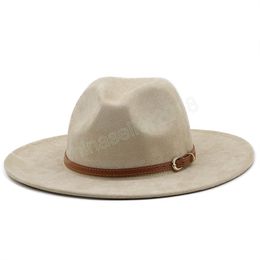 Fedora Hat Women Suede Felt Vintage Church Ladies Hat Unisex Wide Brim Panama Cowboy Cap Jazz Gentleman Wedding Hat For Man