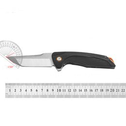 Flipper Folding Knife 8Cr14Mov Satin Tanto Point Blade Black G10 Handle Ball Bearing Fast Open EDC Pocket Knives