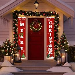 Christmas Outdoor Ornament Porch Banner Merry Decoration For Home Hanging Pendant Xmas Year Navidad Y201020