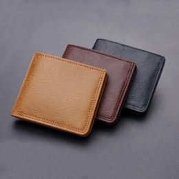 Wallets Vintage Men Leather Wallet Short Slim Male Purses Money Clip Dollar Price Portomonee Thin CoinWalletsWallets