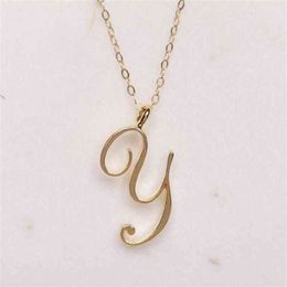 love Mom Cursive Name -Y English Alphabet gold silver Family friend Letters Sign Word Chain Necklaces Tiny Initial Letter pendant 278m