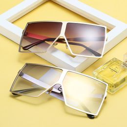 Sunglasses Design Fashion Square Oversized Women Men 2022 Metal Big Frame Vintage Gradient Sun Glasses UV400SunglassesSunglasses