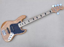 5 Strings Ash Electric Jazz Bass Guitar with Maple Fretboard Active Circuit