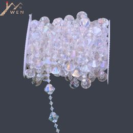 10M Roll New Rainbow Acrylic Crystal Bead Garland Diamond Strand DIY Wedding Centrepieces Tree Decor 201201