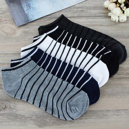 Sports Socks 1 Pair Summer Low Cut Men Striped Sport For Male Breathable Mesh Ankle Boat 5 Colors D0369
