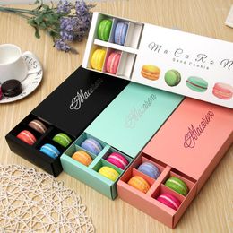 Gift Wrap 10/20Pc White Macaron Box With Pink Black And Green Dessert Boxes Favours Gifts Packaging For 12 MacaronsGift
