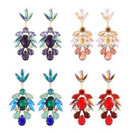 Dangle & Chandelier Ztech Pink Crystal Luxury Drop Earrings Women Korean Fashion Jewellery Handmake Long Trending Boho Accessories Pendientes