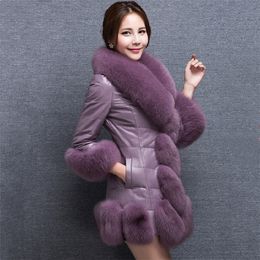 Special Offer Winter Womens Faux Fur High Quality Faux Sheepskin Coats Keep Warm With Fur Collars Slim Female Plus Size T200507