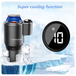 Upgraded 2-in-1 Car Heating Cooling Cup Smart Home Office Car Refrigeration Cup Mug Drink Holder Beverage Drinks Warmer Cooling