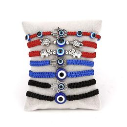 Evil Eye Charm Bracelet Knot Handmand Lucky Bracelets Adjustable Red Rope String Protection Bracelets for Women Men