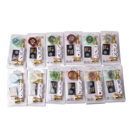 Colourful Dice Shape Philtre Pipes Kit Dry Herb Tobacco Removable Metal Bowl Mini Skull Grind Spice Miller Plastic Grinder Cigarette Smoking Handpipe Holder DHL Free