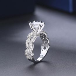 Wedding Rings Engagement For Women Luxury Female Jewellry Women's Accessories Silver Colour With Zircon Jewellery R657Wedding