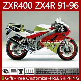 Bodywork Kit For KAWASAKI NINJA ZXR 400 CC ZX4R ZXR400 ZX-4R 91 92 93 94 95 96 Red white 138No.170 Body ZX 4R ZXR-400 1991 1992 1993 1994 1995 1996 400CC 91-96 OEM Fairing