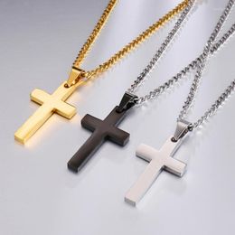 Western Religious Cross Pendant Necklace Christ Stainless Steel Fashion Male Jewelry Chains Morr22