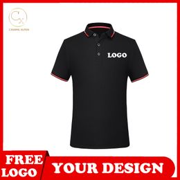 In summer both men and women can wear 8 Colour POLO shirts Customised casual lapel short sleeved with DIY brand text 220623