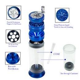 Unique Acrylic Matreial Colourful Grinder Smoking Accessories With Handle Herb Grinders 52mm Diameter 4 Layers Zinc Alloy Crushers GR434