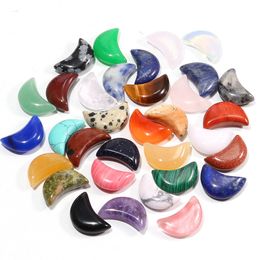 Wholesale Custom Natural Crystal Stone Small Crescent Healing Crystal Moon Stones for Jewellery Making Bend Crafts Ornament 13x18mm