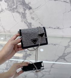 Cross Body Bags full diamond triangle bag Tote Women Fashion Handbag Shoulder Luxury Brand Designer Crossbody Female Mobile Phone Purses Coin Purse with box