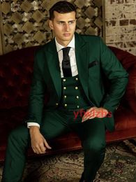 Customise tuxedo One Button Handsome Peak Lapel Groom Tuxedos Men Suits Wedding/Prom/Dinner Man Blazer Jacket Pants Tie Vest W1090