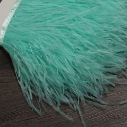 15-20CM 6M Ostrich Feather trim Cloth Belt for bag DIY feather ribbon fringe Wedding dress clothes decoration 0614