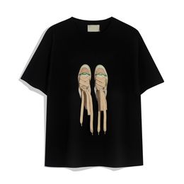 Luxury Brand Women's T-shirt Fashion Designer Cotton T-shirts with a print of shoes
