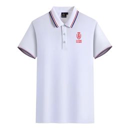 Stade de Reims men and women Polos mercerized cotton short sleeve lapel breathable sports T-shirt LOGO can be Customised