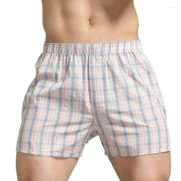 Men's Sleepwear Men's Pyjamas Sleep Bottoms Sexy Underwear Plaid Shorts Boxers Home Loose Lounge Pyjama Panties Men Boxer ShortsMen's