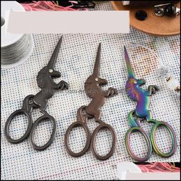 Kitchen Scissors Knives Accessories Kitchen Dining Bar Home Garden Horse Sharp Circle Stainless Steel Cutter Wool Embroidery Package Muti