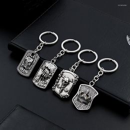 Keychains Car Keychain Painted Black Creative Key Holder Metal Ring Keyring Chain Auto Accessories Miri22