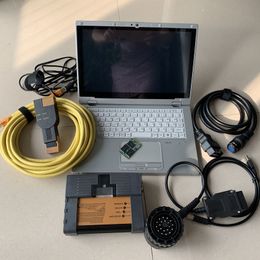 Auto Diagnostic Tool for bmw Icom A2 B C Code Scanner Interface and cables laptop cf-ax2 installed well