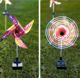 Solar Powered Windmill Garden Decorations LED Lawn Light Waterproof Pinwheel Lamp