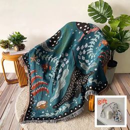 Blanket To Get A Canvas Water Cup Bag Sofa Cover Carpet Tapestry Picnic Cloth Knee Blanket Bohemian Blanket Tassel Blank