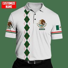 PLstarCosmos 3DPrint est Mexico Country Flag Polo Shirt Custom Name Team Harajuku Streetwear Sleeveless Tees Fitness Unisex 1 220713