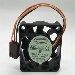 original 4010 R124010BH DC12V 0.14A three-line 4CM fan