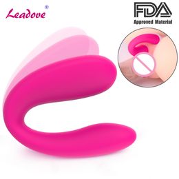 U Shape G Spot Vibrator Quiet Dual Motor Clitoris Stimulate s Stimulation Panty sexy Toy for Women SHD-S058