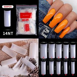 False Nails 500Pcs/bag Full Cover Fake Nail Artificial Press On Long Ballerina Clear/natural/white Coffin Art Tips Manicure Tool Prud22