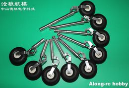 RC Aeroplane Part 120 130 140mm 150 160 170 180 190mm 200mm Damping Kneeling Landing Gear with Wheel Worm Shock Tripod Suitable for 3-5kg RC Aircraft EDF Plane