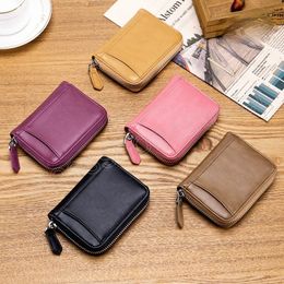 PU Leather Coin Purse Men Zipper Small Change Pocket Business Card Holder Women Elegant Large Capacity Money Bag Wallet Bag