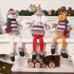 1PCS Christmas Decorations For Home Sitting Posture Santa Claus Doll Ornaments Party Layout Year Toys Xmas Gift For Children 201027